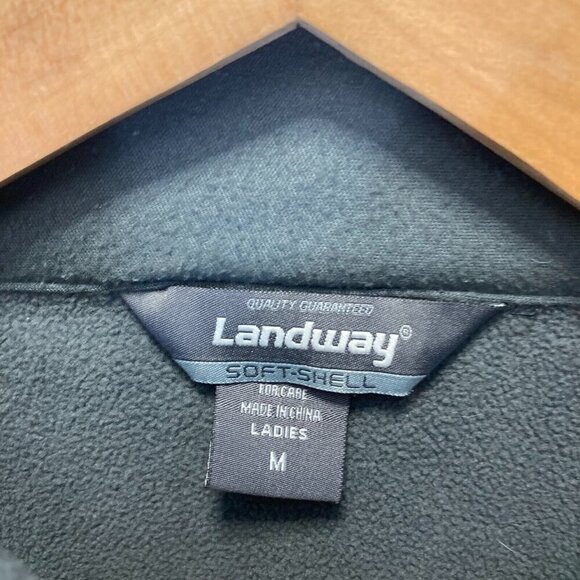 US NAVY Soft Shell Jacket Womens Medium M Fleece Full Zip Up Blue Landway - Picture 5 of 13